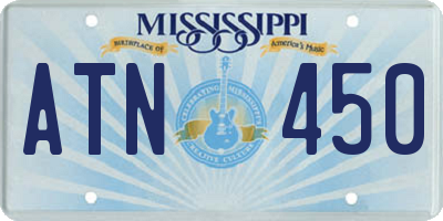 MS license plate ATN450