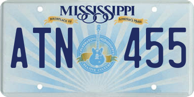 MS license plate ATN455