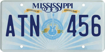 MS license plate ATN456