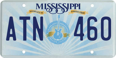 MS license plate ATN460