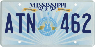 MS license plate ATN462