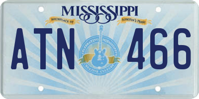 MS license plate ATN466