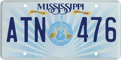 MS license plate ATN476