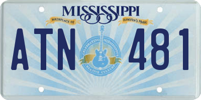 MS license plate ATN481