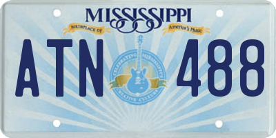 MS license plate ATN488
