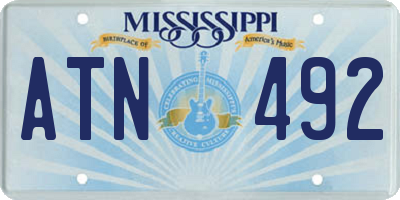 MS license plate ATN492