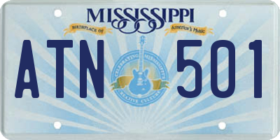 MS license plate ATN501