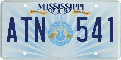MS license plate ATN541