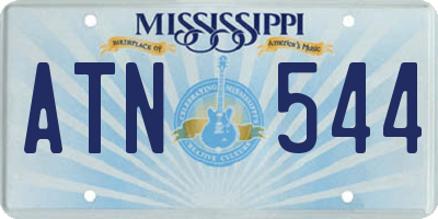 MS license plate ATN544