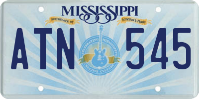 MS license plate ATN545