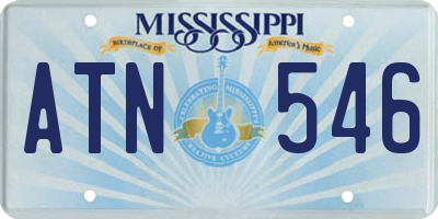 MS license plate ATN546