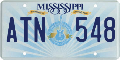 MS license plate ATN548