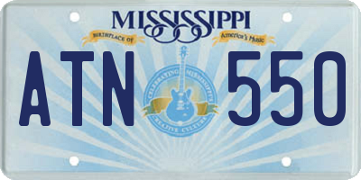 MS license plate ATN550