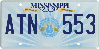 MS license plate ATN553