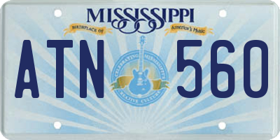 MS license plate ATN560