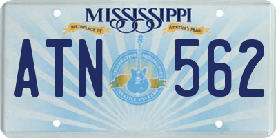 MS license plate ATN562