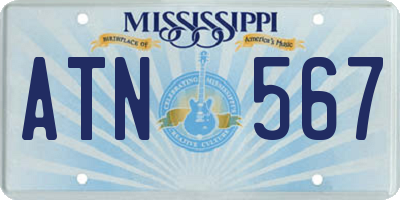 MS license plate ATN567