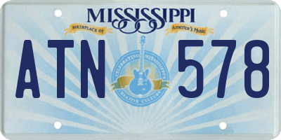 MS license plate ATN578