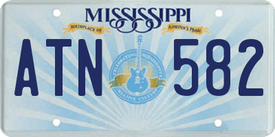 MS license plate ATN582