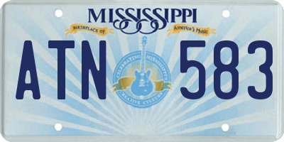 MS license plate ATN583