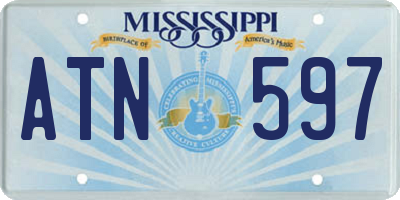MS license plate ATN597