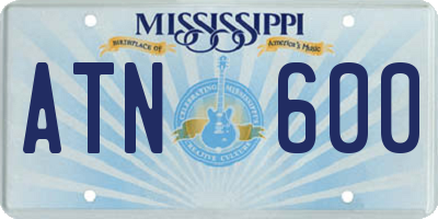 MS license plate ATN600