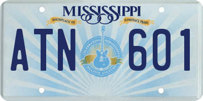 MS license plate ATN601