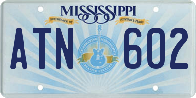 MS license plate ATN602