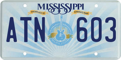 MS license plate ATN603