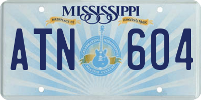 MS license plate ATN604