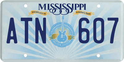 MS license plate ATN607