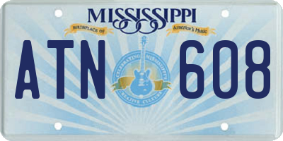 MS license plate ATN608