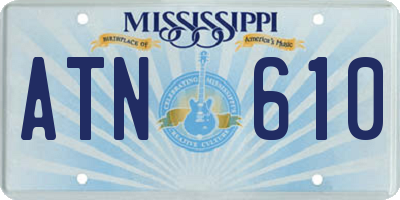 MS license plate ATN610