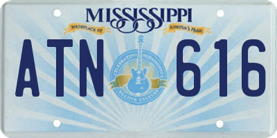 MS license plate ATN616