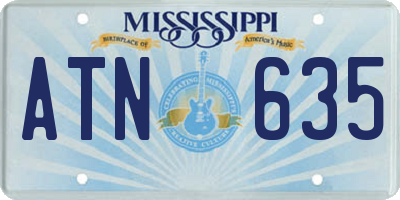 MS license plate ATN635
