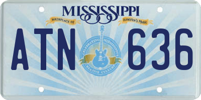 MS license plate ATN636
