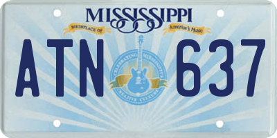 MS license plate ATN637