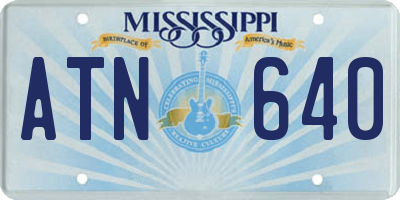 MS license plate ATN640
