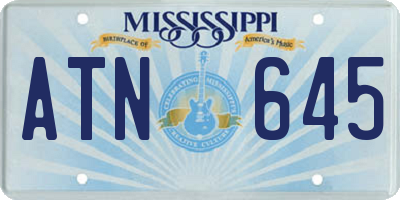 MS license plate ATN645