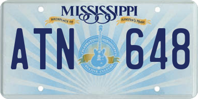 MS license plate ATN648