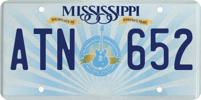 MS license plate ATN652