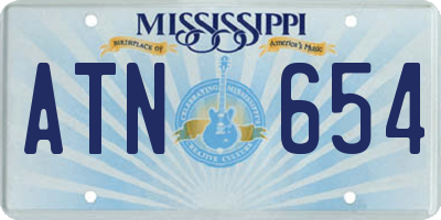 MS license plate ATN654