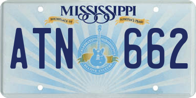 MS license plate ATN662