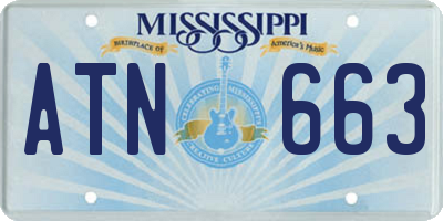 MS license plate ATN663