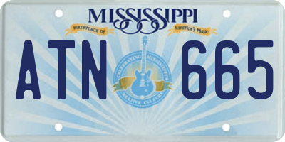 MS license plate ATN665