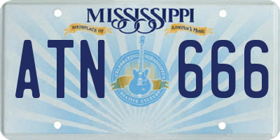 MS license plate ATN666