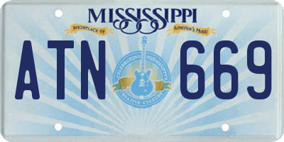 MS license plate ATN669