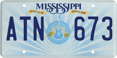 MS license plate ATN673