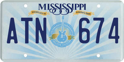 MS license plate ATN674