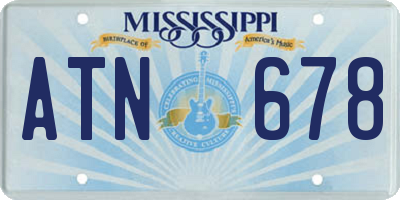 MS license plate ATN678